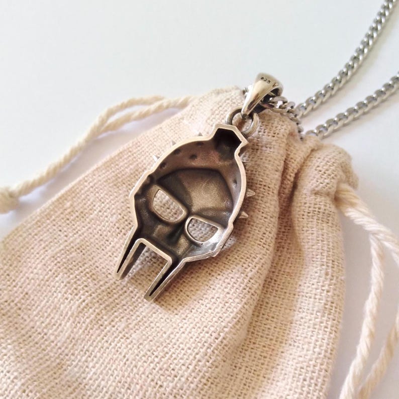 Oxidized Silver 925 Gladiator Helmet Pendant | Handcrafted Aged Sterling Silver Gladiator Helmet Necklace | Unisex Gladiator Helmet Pendant image 6