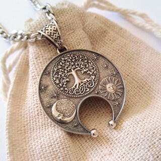 Arrebol Collana Albero Della Vita Donna Argento Sterling 925 Coppia Collana Ciondolo Nodo Celtico,Regalo Di Natale Originale Per Madre Moglie Figlia - Regolabile |45cm+5