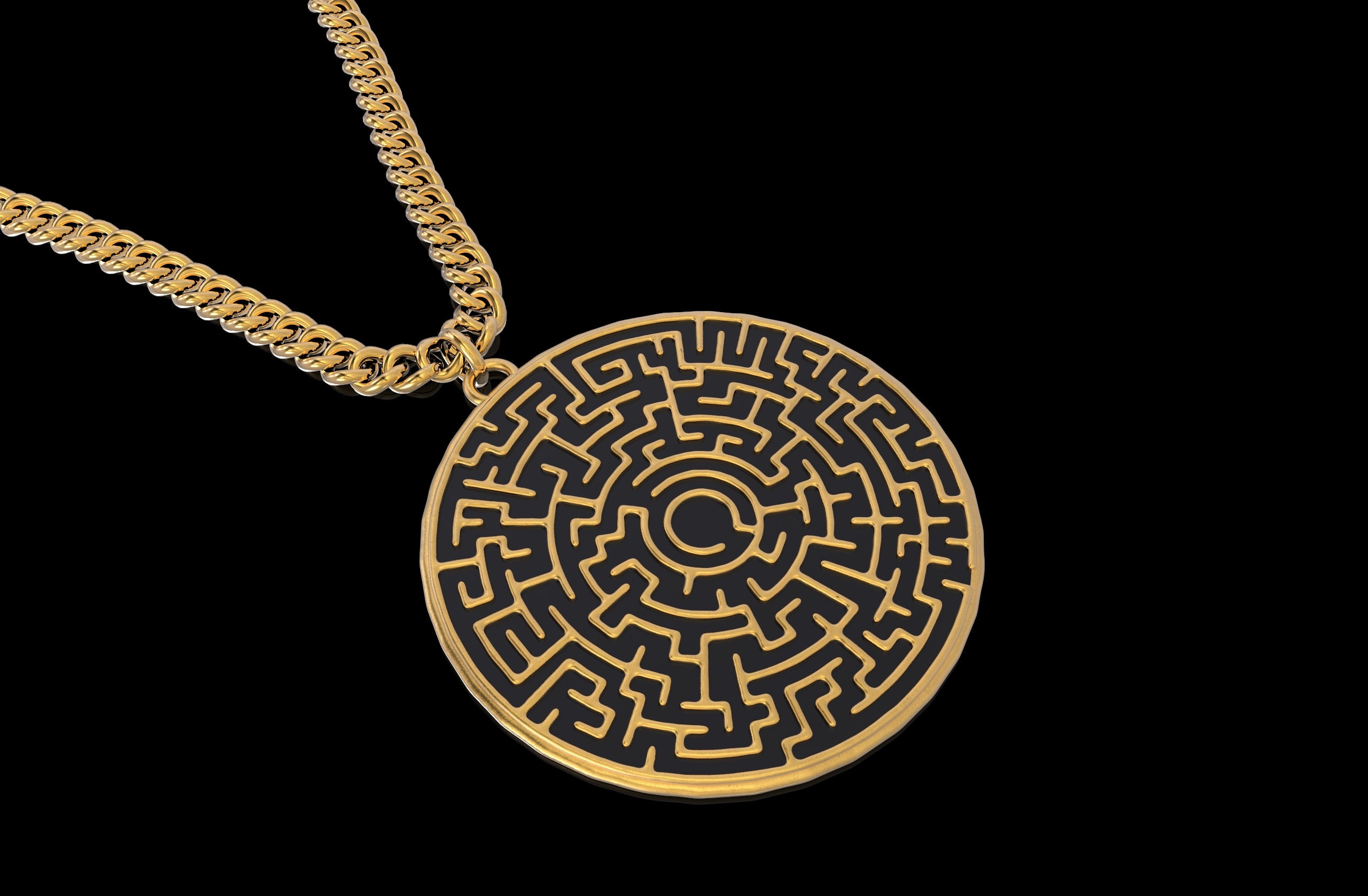 Labyrinth Maze Halskette griechische Labyrinth Anhänger Etsy