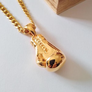 イエローゴールド ボクシンググローブペンダント | 手作りスターリングシルバー ボクシンググローブネックレス | メンズ シルバー925 ボクシンググローブペンダント | ボクシンググローブ