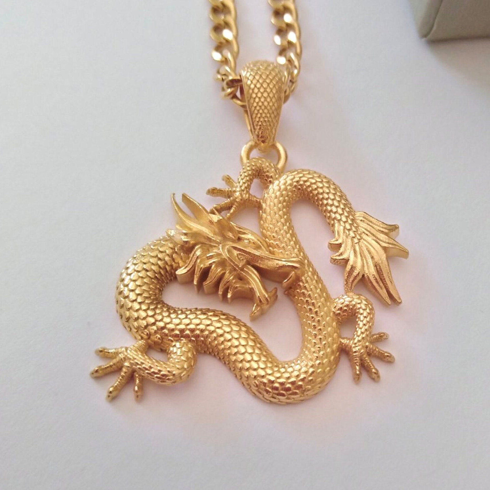 Big Chinese Dragon Charm Pendant (1 piece / 46mm x 37mm / Antique Bron, MiniatureSweet, Kawaii Resin Crafts, Decoden Cabochons Supplies