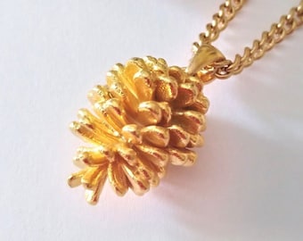 Gold Pine Cone Pendant Silver 925 Pine Cone Necklace Pine Cone Jewelry Men s Gold Pine Cone Necklace Women s Gold Pine Cone Pendant