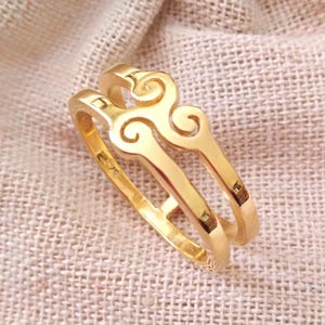 Yellow Gold Spiral Ring | Silver 925 Triple Spiral Ring | Women Gold Ring | Sterling Silver Ring | Greek Style Ring | Women&#39;s Spiral Ring
