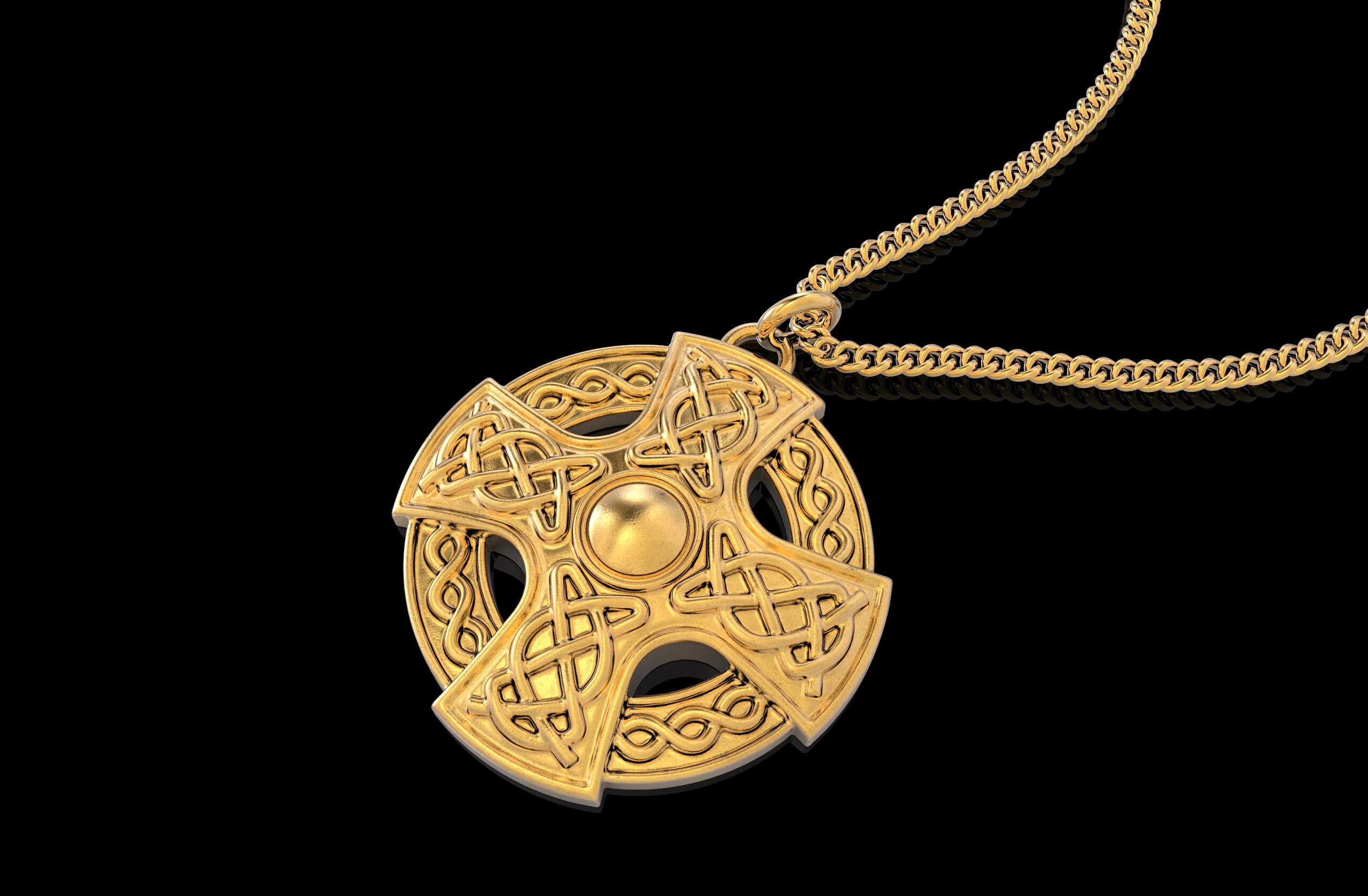 Gold Celtic Cross Pendant Silver 925 