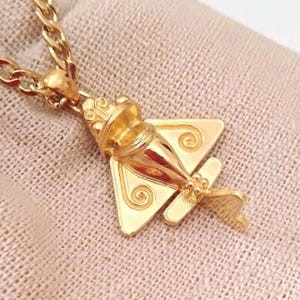 Yellow Gold Ancient Airplane Pendant | Handcrafted Silver 925 Ancient Airplane Necklace | Quimbaya Artifact Pendant | Men&#39;s Quimbaya Pendant