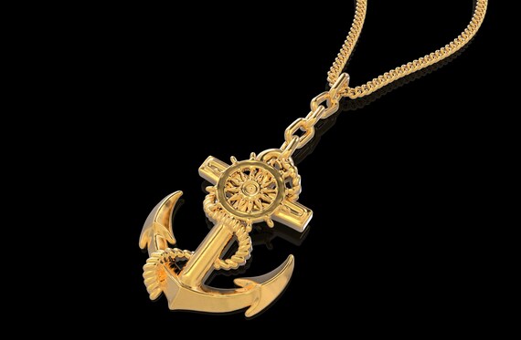 Gold Anchor Pendant Silver 925 Anchor 