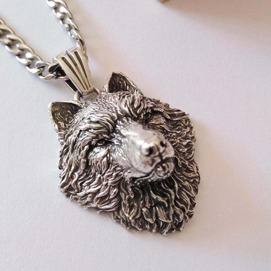 Oxidized Silver 925 Wolf Pendant | Handcrafted Silver 925