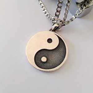 Oxidized Sterling Silver Yin Yang Pendant Necklace