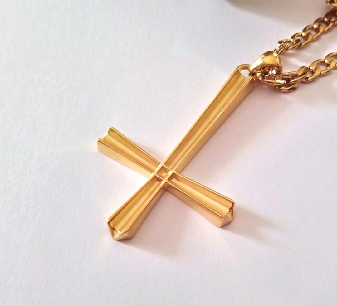 Gold Inverted Cross Pendant, Sterling Silver Inverted Cross Necklace, Men Gold Cross Pendant, Rose Gold Inverted Cross Pendant, Satan Cross - Etsy Gold Inverted Cross Pendant, Sterling Silver Inverted Cross Necklace, Men Gold Cross Pendant, Rose Gold Inverted Cross Pendant, Satan Cross - Etsy