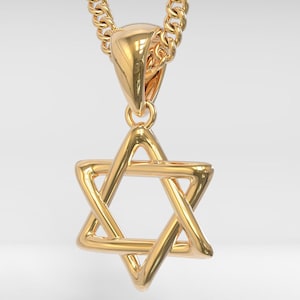 Yellow Gold Star of David Pendant | Handcrafted Silver 925 Star of David Necklace | Women Star of David Pendant | Men Star of David Pendant