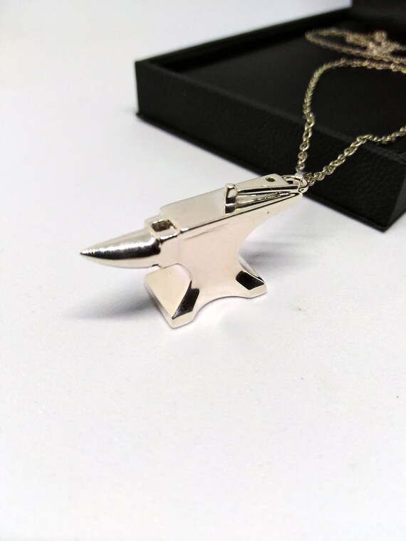 Men/'s Silver Pendant,Men/'s Gift,Unisex Pendant,Valentine/'s Day Gift Anvil Necklace Anvil Pendant Silver Anvil Necklace Steampunk Jewelry
