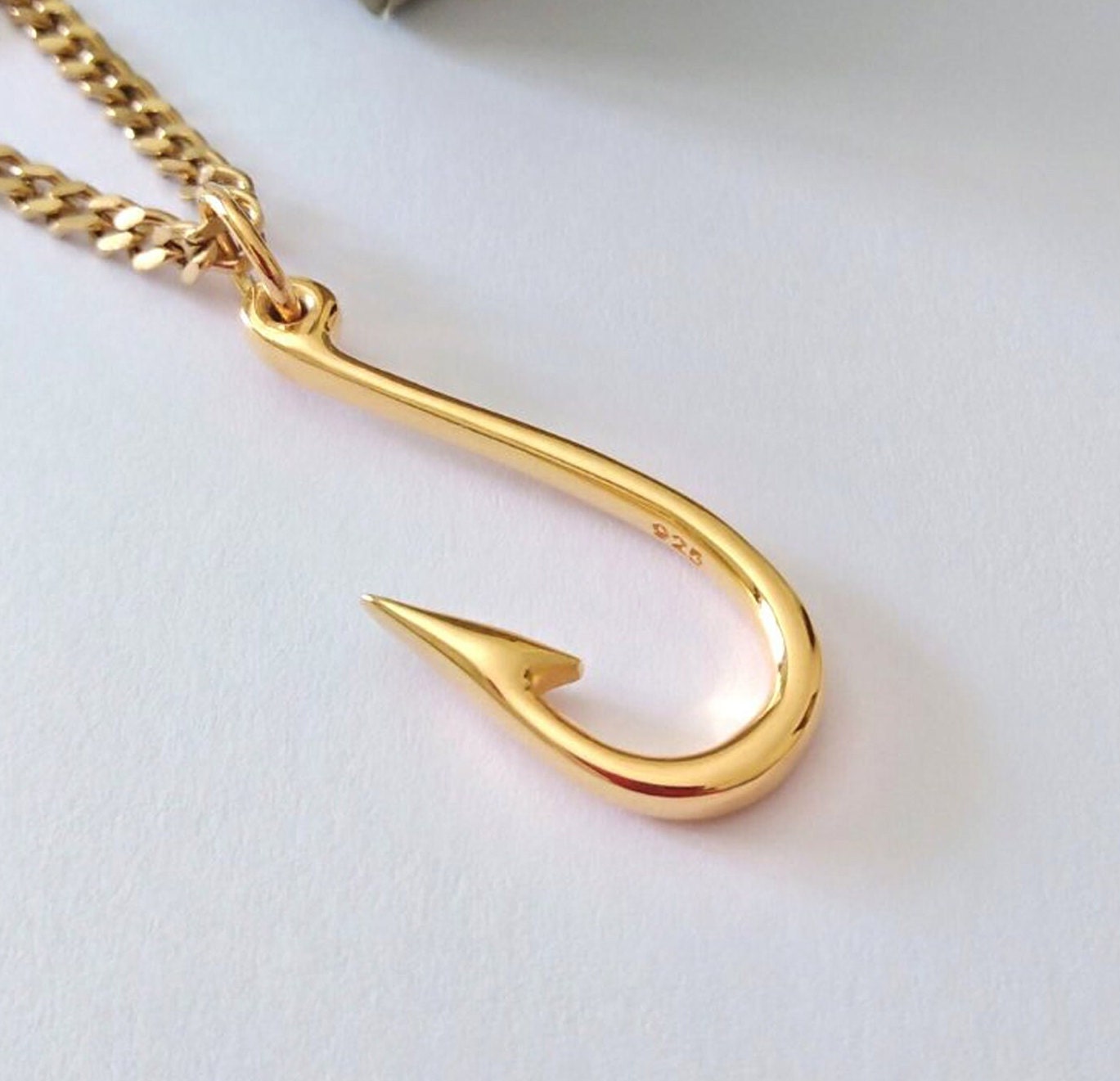 Gold Hook Pendant -  Singapore