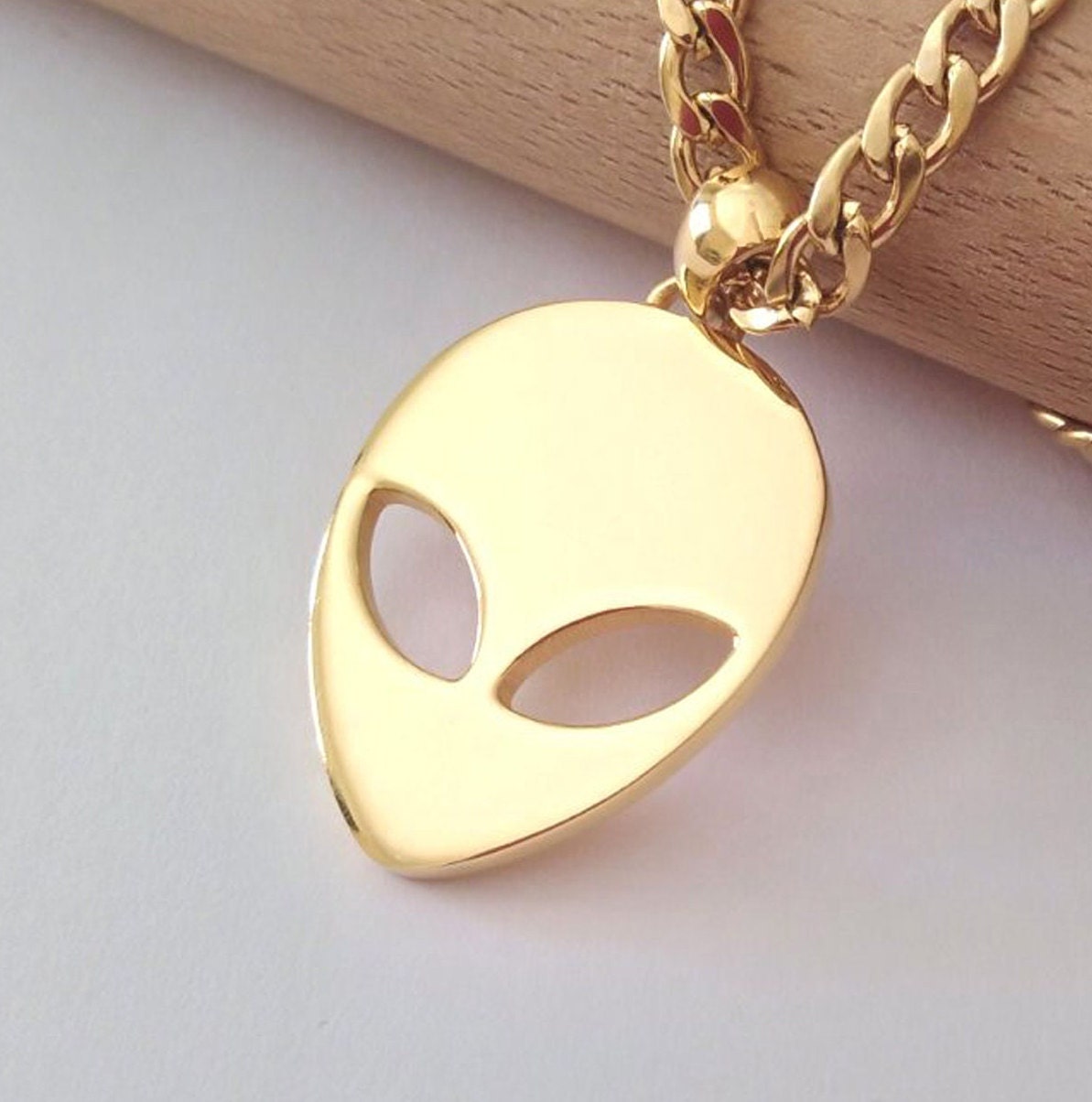 ゴールドエイリアンヘッドペンダント | シルバー925エイリアン