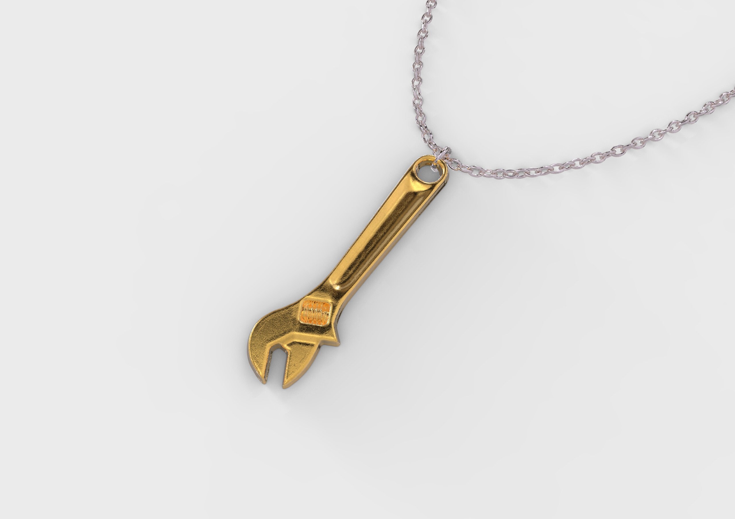Wrench Pendant Gold Wrench Pendant Wrench Necklace Silver Etsy