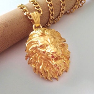 Real gold lion pendant sale