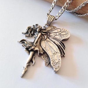 Oxidized Silver 925 Fairy Pendant | Handmade Silver 925 Fairy Pendant | Women&#39;s Silver Fairy Necklace |  Women Aged Silver 925 Fairy Pendant