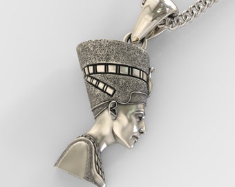 Pendentif Nefertiti Argent Pendentif Néfertiti En Argent Oxydé 925