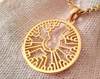 Gold Phylogenetic Tree Pendant, Men's Silver 925 Phylogenetic Tree Necklace, Gold Science Jewelry,Science Necklace, Women's Biology Necklace