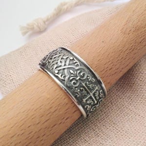 Oxidized Silver 925 St Michael Archangel Protector Ring | Handcrafted Aged Silver 925 St Michael Archangel Ring | St Michael Archangel Ring image 8