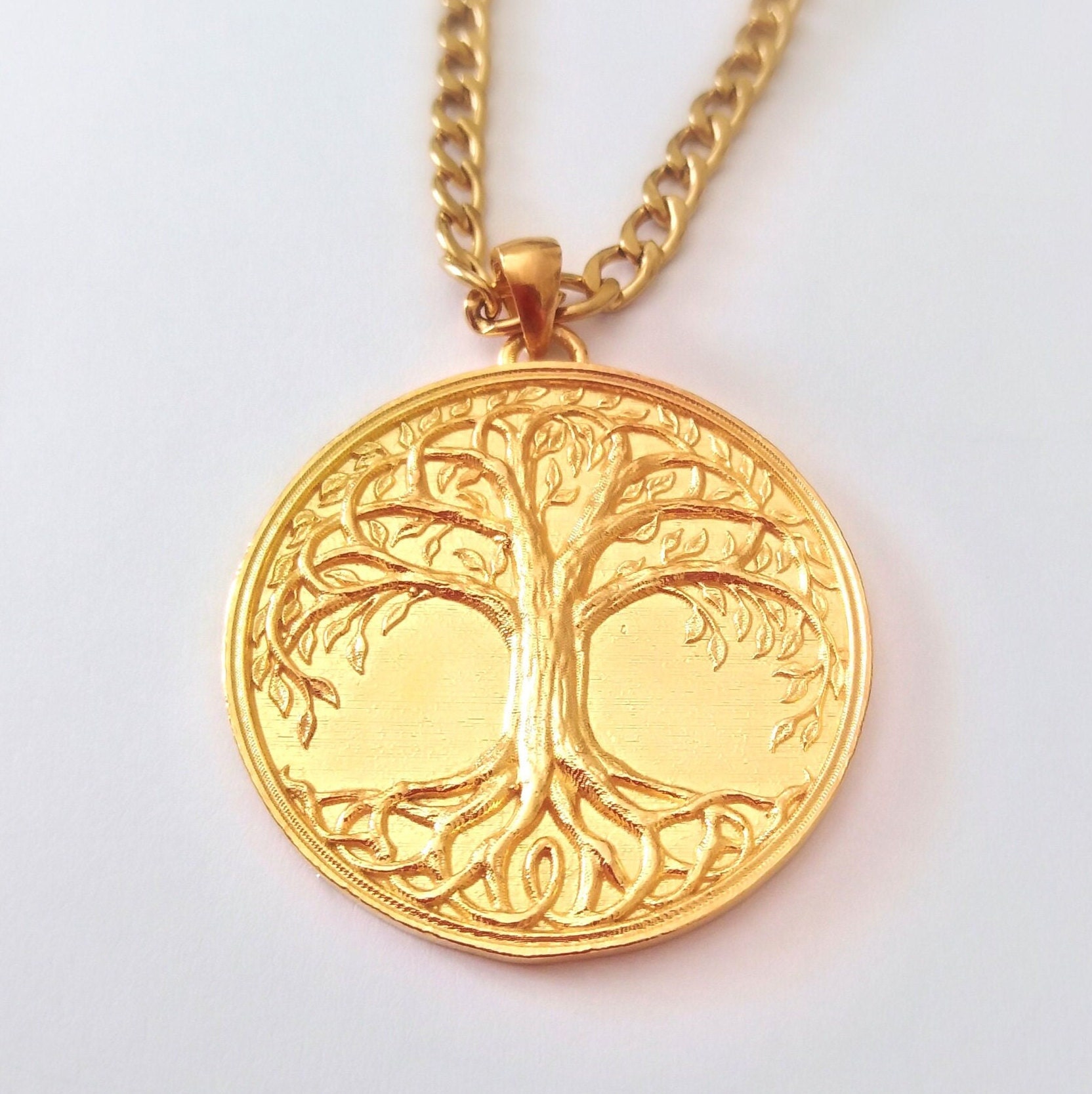 Yellow Gold Plated Tree of Life Necklace | Silver 925 Tree of Life ...