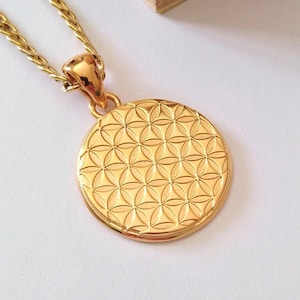 Gold Flower of Life Pendant | Handmade Silver 925 Flower of Life  Pendant | Flower of Life Pendant | Women&#39;s Gold Flower of Life Necklace