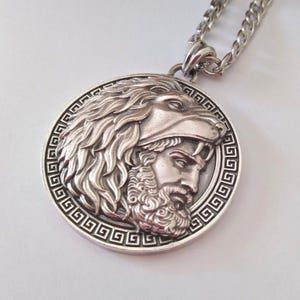 Oxidized Silver 925 Hercules Pendant | Silver 925 Hercules Necklace | Men's Hercules Pendant | Greek Mythology Pendant | Hercules Pendant