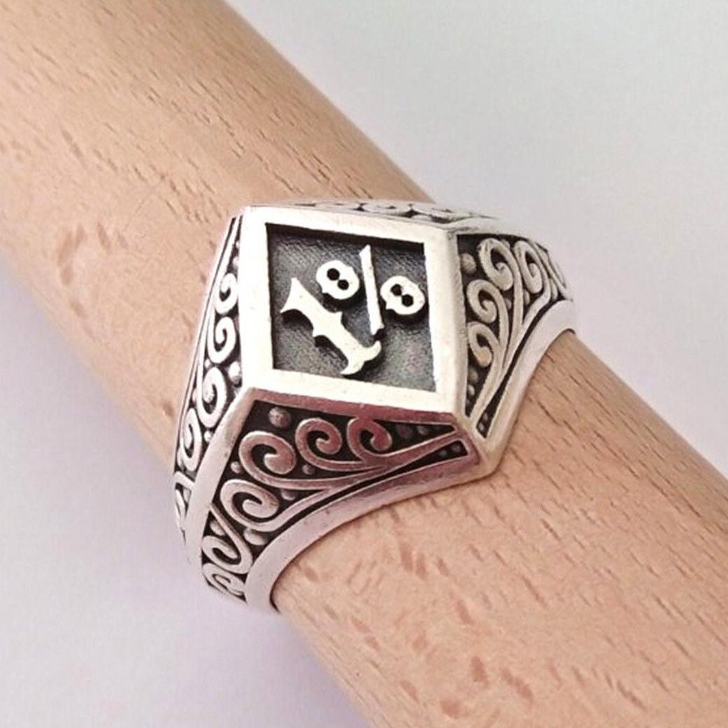 Oxidized Silver 1 % Er Ring | Handcrafted Silver 925 One