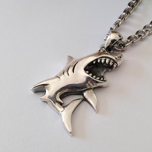 Aged Silver 925 Shark Pendant | Oxidized Silver 925 Shark Necklace | Men Shark Pendant | Women Silver Shark Necklace | Silver Shark Jewelry