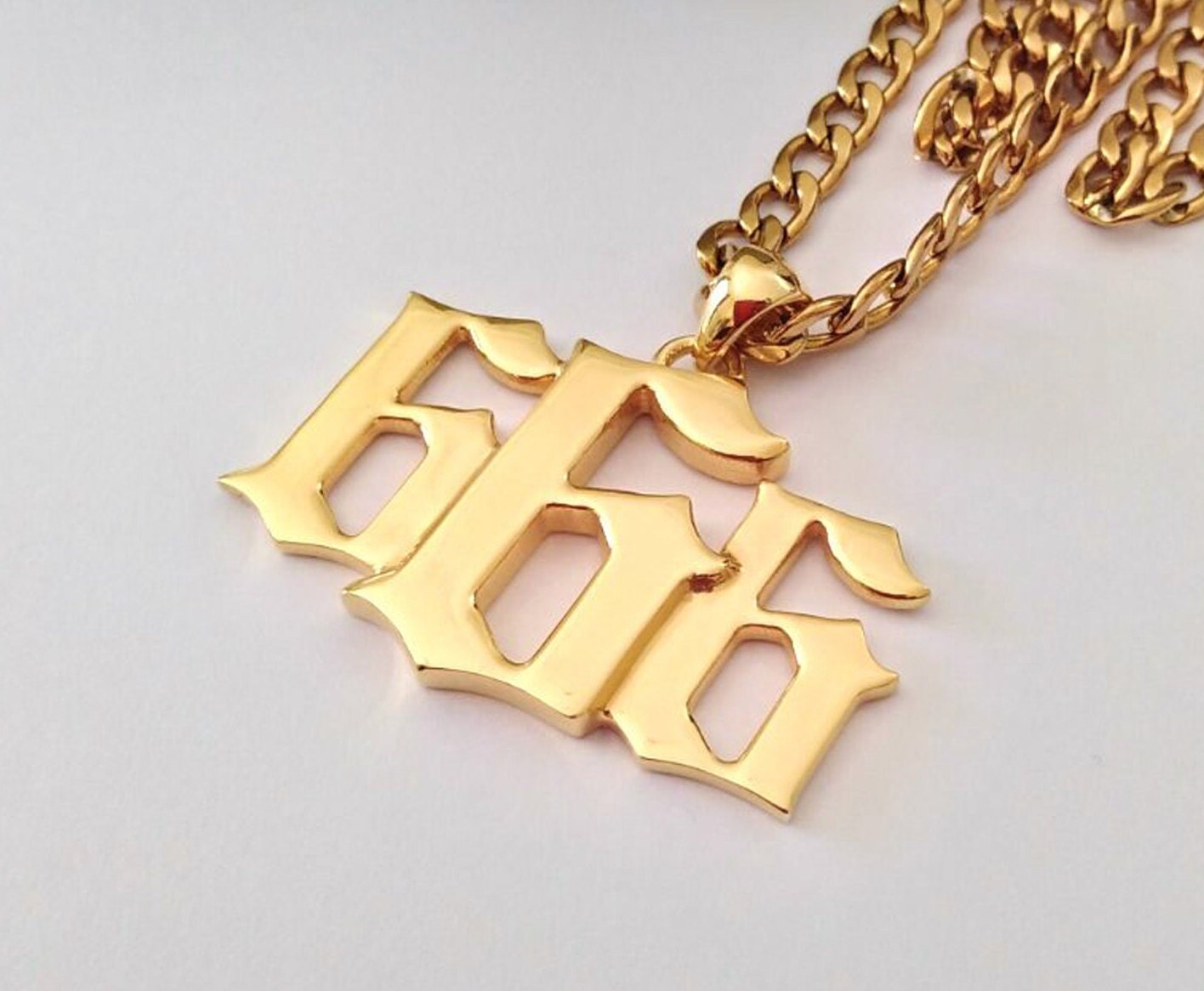 Needle ネックレス イエローゴールド666ペンダント | スターリングシルバー666