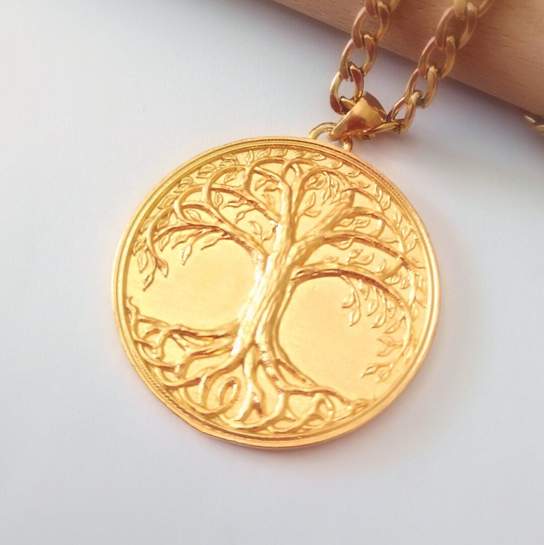 Yellow Gold Plated Tree of Life Necklace | Silver 925 Tree of Life ...