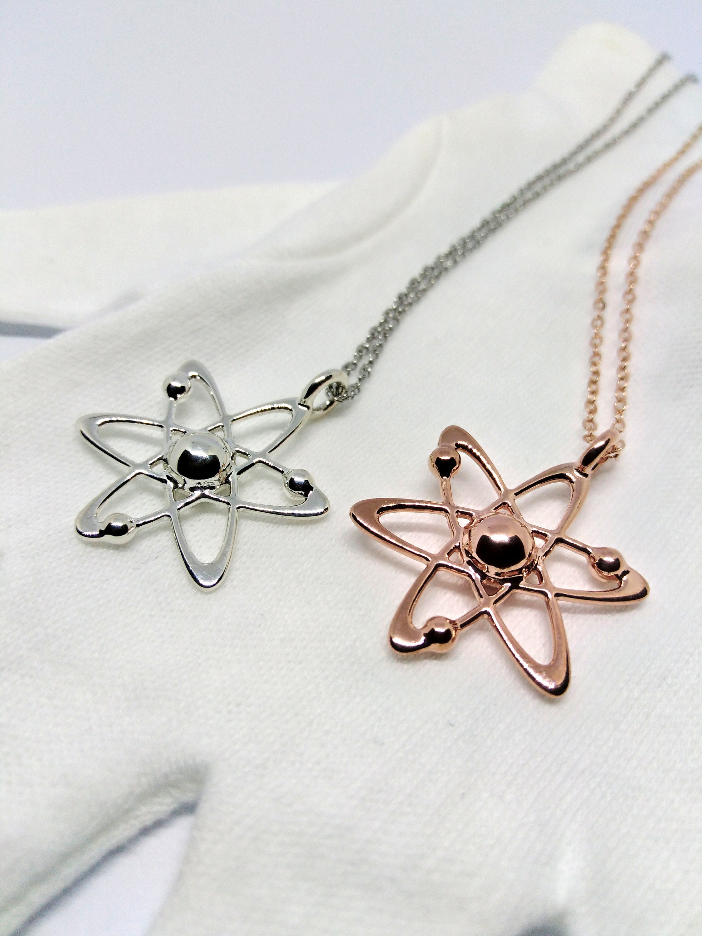 Atom Pendant Atom Necklace Science Jewelry Science Pendant Etsy