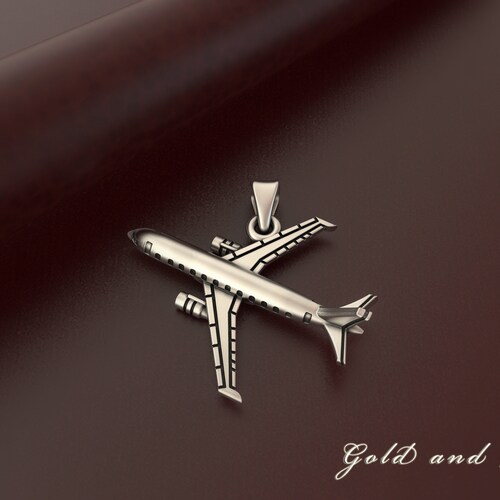 Aged Silver Airplane Pendant, Sterling Silver Aiurbus Pendant, Men's Aircraft Pendant, Women's Airplane Necklace, Silver shops Airplane Pendant