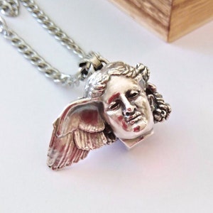 Oxidized Silver 925 Hypnos Necklace | Handcrafted Hypnos God Ancient Greek Jewelry | Men's Silver Hypnos Pendant | Silver 925 Hypnos Pendant