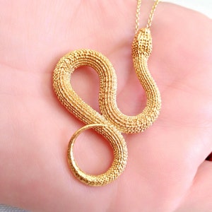 Gold Snake Necklace, Handmade Silver 925 Snake Pendant, Men's Gold Snake Pendant, Women's Rose Gold Plated Snake Necklace, Men Snake Pendant