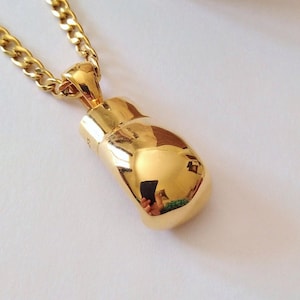 Yellow Gold Boxing Glove Pendant | Sterling Silver Box Glove Necklace | Women&#39;s Boxing Glove Pendant | Men Silver 925 Boxing Glove Necklace