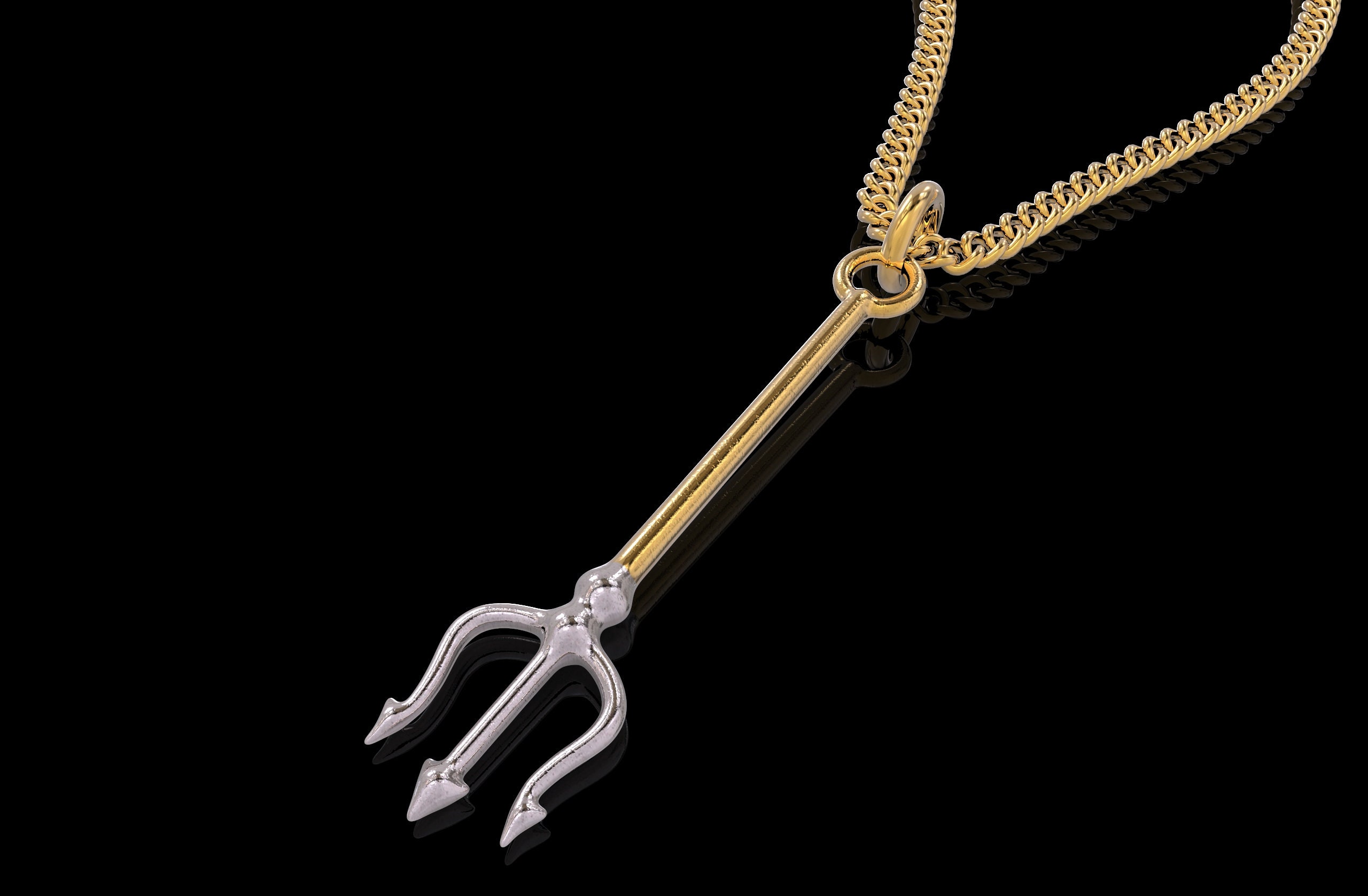Trident gold pendant Clearance