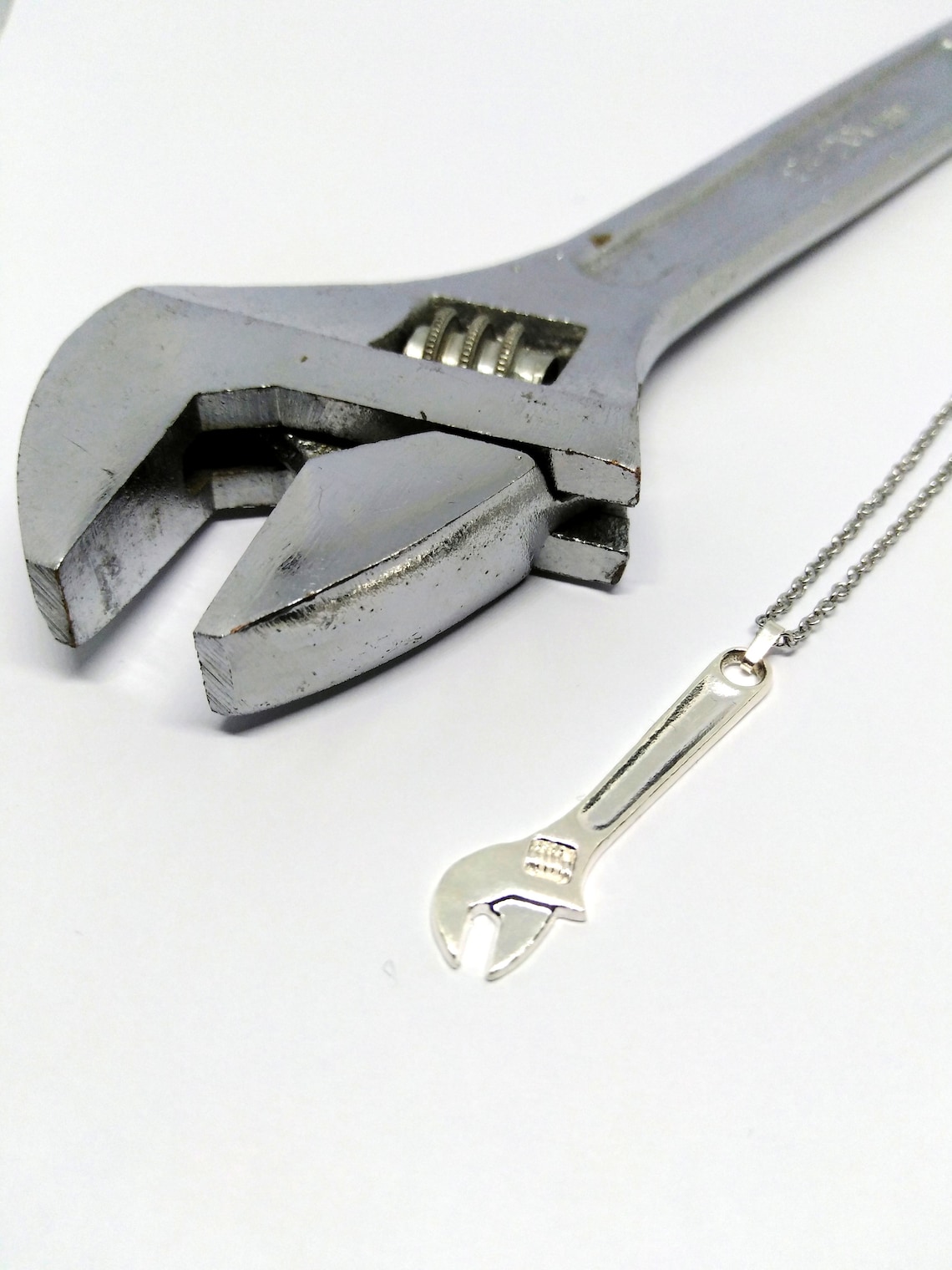 Wrench Pendant Gold Wrench Pendant Wrench Necklace Silver Etsy