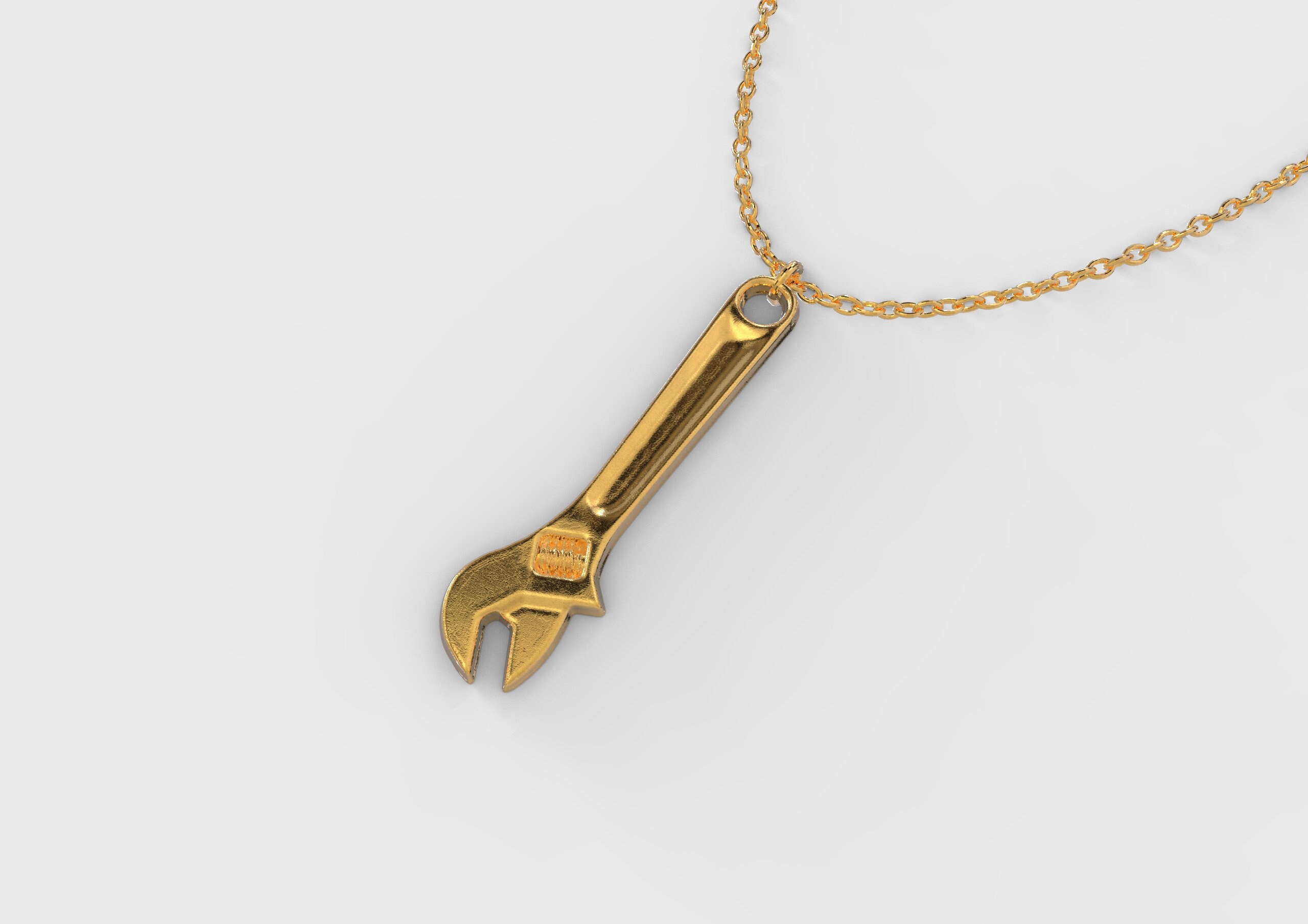 Wrench Pendant Gold Wrench Pendant Wrench Necklace Silver Etsy