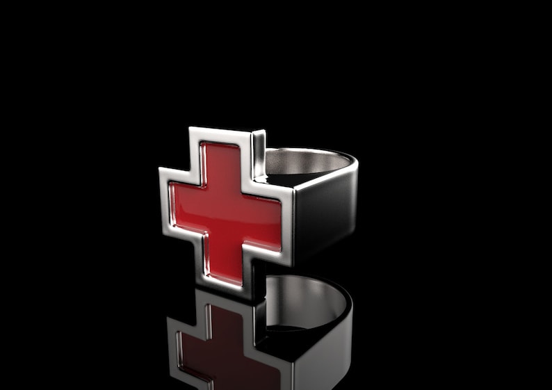 Silver Ring Plus Mens Ring gift Mens Silver Ring Cross Ring Positive Ring Plus Ring Positive Cross Valentines Day Mens Gold Ring