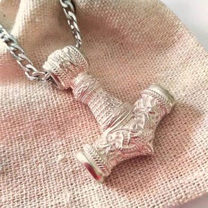 Yellow Gold Mjölnir Pendant | Handcrafted Silver Mjölnir Pendant | Gold Mjolnir Viking Hammer, Men&#39;s Silver Mjölnir Pendant | Men&#39;s Mjölnir