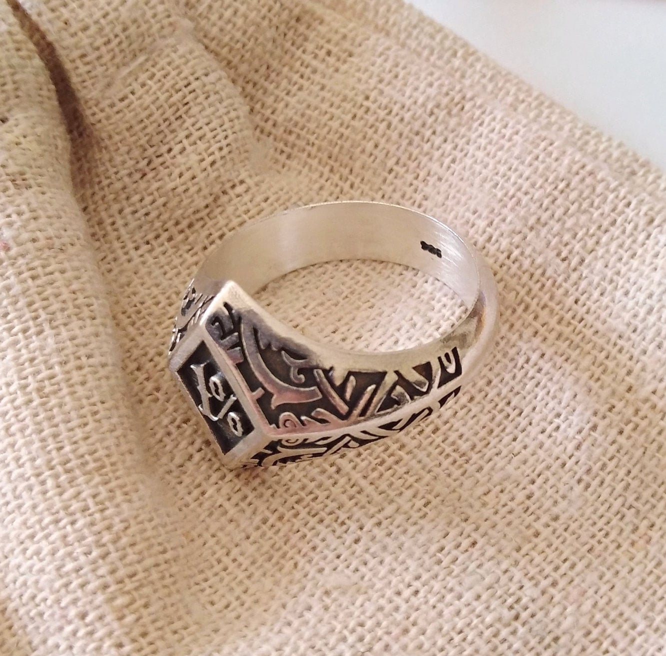 Oxidized Silver 1 % Er Ring | Aged Silver One Percent Ring