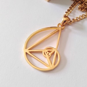 Gold Fibonacci Pendant | Silver 925 Handmade Golden Ratio Necklace | Fibonacci Jewelry | Silver Fibonacci Pendant | Women Rose Gold Necklace