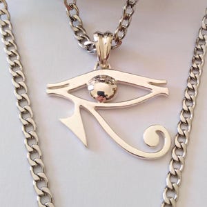 Yellow Gold Plated Eye of Horus Pendant | Silver 925 Egyptian Jewelry | Eye of Ra Charm | Eye of Horus Protection Amulet | Evil Eye Talisman Silver 925