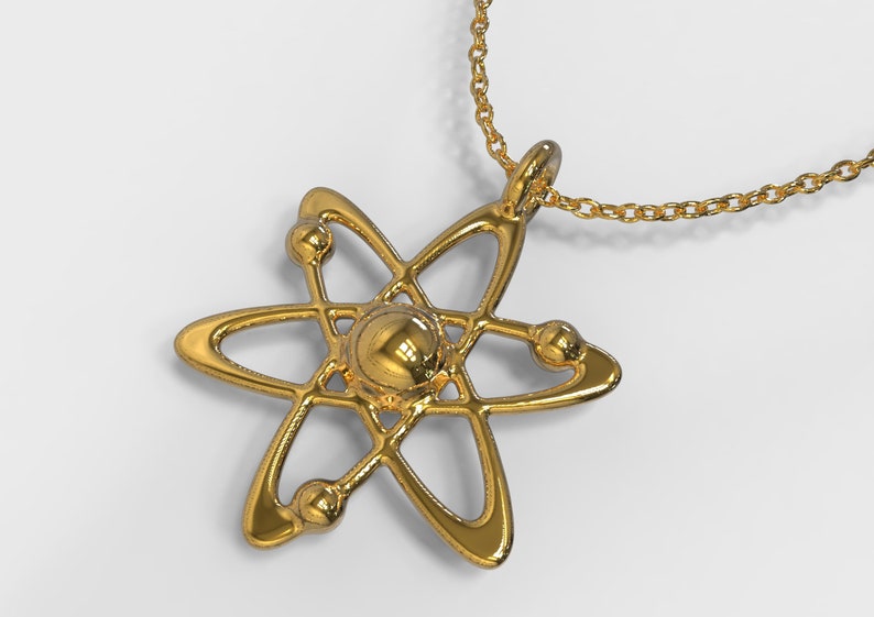 Atom Pendant Atom Necklace Science Jewelry Science Pendant Etsy