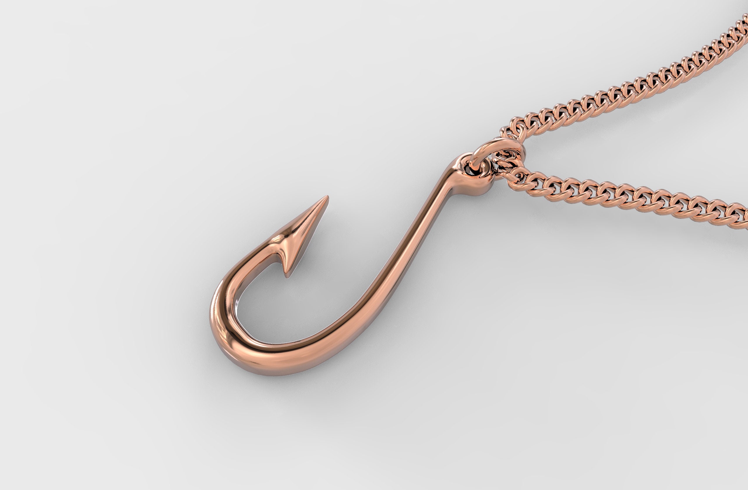 24K Gold Hook Pendant Hook Necklace Hook Jewelry Silver Etsy