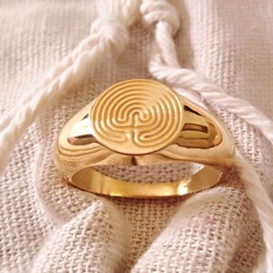 Gold Maze Ring | Sterling Silver Maze Ring | Men Labyrinth Ring | Women ...