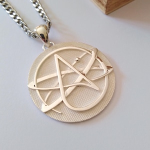 Gold Atheist Pendant | Handmade Silver 925 Atheist Necklace | Yellow Gold Atheist Pendant | Men Silver 925 Pendant | Women&#39;s Silver Necklace