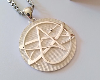 Gold Plated Atheist Pendant | Handmade Silver 925 Atheist Necklace | Atheist Pendant | Men Silver 925 Pendant | Women's Silver Necklace