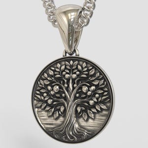 Oxidized Sterling Silver Tree of Life Pendant: Celtic Necklace