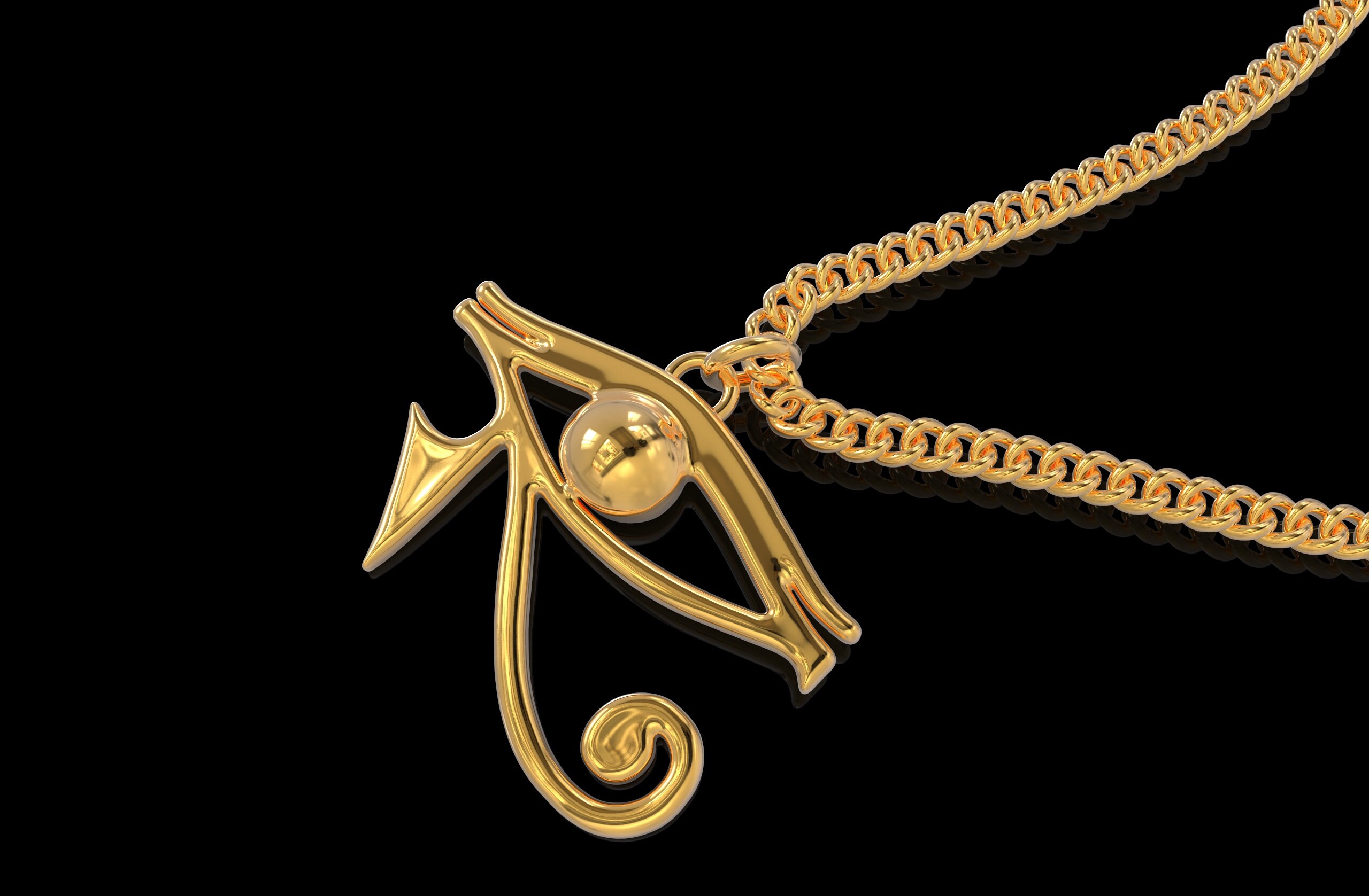 Gold Eye of Horus Pendant Eye of Horus Necklace Egyptian Etsy